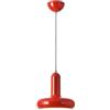 Hnexsei Lampada a sospensione industriale in metallo, luce a soffitto da 20 cm con portalampada E27, lampadario vintage per cucina o sala da pranzo (Rosso)