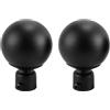 Durlo Terminali per aste per tende, 2 pezzi terminali per aste rotonde, terminali per aste per tende a sfera, terminali per staffe per aste da 18-22 mm