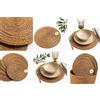 Generico Set di 6 tovagliette americane marrone sottopiatti rotonde intrecciate, 34 cm, in rattan, in paglia naturale, tovagliette rotonde in vimini, per cucina, casa, decorazione per matrimoni