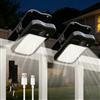 GAOUTO 2 luci solari da esterno con portachiavi, luci solari a clip, con sensore di movimento, luci solari impermeabili (60 LED, 4 modalità di illuminazione) per grondaie e corridoi, corridoio