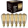 WOOWTT Lampadina Edison - Woowtt Confezione da 6 lampadine stile classico antico - dimmerabile - ambra calda - ST64 40 W