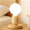 Chao Zan Lampada da tavolo moderna E27 Lampada da scrivania in legno Lampada da comodino tondo quadrato per casa camera da letto ufficio soggiorno arredamento EU-Plug Base in legno Leggi la luce notturna (D)