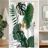 Uiiooazy Tenda Doccia Antimuffa 120x200cm Tropicale Verde Turchese Giungla