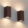 Aipsun 2 PCS Applique da Parete Esterno Interno Impermeabile IP65 Bronzo | Attacco GU10 Lampade da Parete Moderno in Alluminio, Up&Down Lampada a Muro, Lampadina non Inclusa