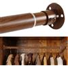 KINGSOW Asta estensibile per guardaroba, con finitura in legno scuro, 64,5-130 cm, regolabile, diametro 25 mm, asta appendiabiti per camera da letto e armadio