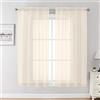 Chyhomenyc Set di 2 tende trasparenti color crema, lunghe 160 cm, filtranti la luce, per camera da letto, tende morbide e ariose, con tasca per asta, larghezza 106 x lunghezza 160 cm, 2 pannelli