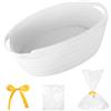 ANBEEISS 1 Pz Cesto in Cotone | Cesta Porta Bomboniere, Regalo Vuoto, per Regali, Matrimoni, Natale, Compleanni, con sacchetto trasparente e nastro