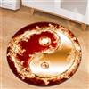 PEIHUODAN Tappeto, Yin E Yang Occhio Di Pesce Rotondo Tappeto, Moderno Stile Retrò Inchiostro Lavabile Bianco E Nero Taiji Pavimento Interno Per Soggiorno Camera Da Letto Gioco (Colour3,Diameter 60cm)