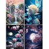 Aimorty 4 pezzi 5D Diamond Painting Flower Painting Diamond Painting, Diamond Painting Adulto Diamante Painting Carino Art Decorazione Diamante Rivestimento Stereo Schermo Parete Strumento Da Parete