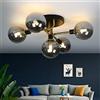 ZMH Plafoniera moderno lampada soffitto casa - illuminazione interni | plafoniera con 5 palla di vetro 3000K luce bianco caldo portalampada G9 per soggiorno cucina e camera da letto
