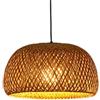 Hobaca 12 Boho Rattan Lampada a Ciondolo, E27 Hardwired Plafoniera, Illuminazione a Ciondolo Bambù Vimini Lampada a Sospensione Per Cucina Isola Soggiorno Sala da Pranzo