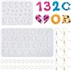PH PandaHall PandaHall 2 pz Stampi in Silicone per Resina Lettere A-Z Numeri 0-9 Stampi per Resina UV Epossidica Mezzo Cuore 3D per Creazione Colata Stampi per Artigianato in Resina Epossidica Creazione Gioielli