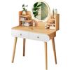 RED AS FIRE Tavolo da Toeletta con Specchio Luci LED, Vanity Tavolo Dressing Table con cassetti per Cosmetici, Tavolo da Trucco per Arredo Camera da Letto, Bianco