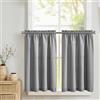 TOPICK Tenda schermante da cucina/armadio a 2 pannelli, motivo a nido d'ape, con passante, decorazione per piccola finestra di cucina, grigio, 60 x 90 cm