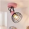 Licht-Erlebnisse Faretto da soffitto per cameretta orientabile lampada per bambini rosa per bambine metallo L: 10,5 cm E27 filo metallico lampada decorativa per cameretta faretto da soffitto flessibile