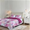 Italian Bed Linen Parure Copripiumino NO STIRO FANTASY - prodotto in Italia - Set Copripiumino - Letto Matrimoniale, Microfibra - Sacco 250x200 cm + Patella e 2 Federe 50x80 cm - Soffioni