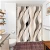 Uiiooazy Tenda da Doccia Antimuffa 150x200cm Creme Righe Marrone Sfumata | Tenda Doccia Astratta Gradiente Arancione Striscia Impermeabile Tessuto Poliestere Lavabile per Vasca da Bagno con 10 Anelli