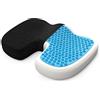 bonmedico Cuscino Sedia Ufficio Cuscino per Sedile Cuscini Ergonomico Cuscino Ortopedico Memory Foam con Gel Rinfrescante per Dolore Coccige, Piaghe da Decubito, Cuscino Auto Large, Nero Velours
