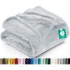 Utopia Bedding Plaid Coperta Pile di Flanella [150x200 cm, Grigio Chiaro] | Pled Divano, Coperta Morbida per Letto Matrimoniale, Calda e Accogliente, Ideale per Letto, Divano e Poltrona