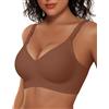 Vertvie Jelly Bra senza ferretto, senza cuciture, push-up, copertura | Reggiseno T-shirt di supporto, senza fili, con spalline frontali regolabili, liscio, comodo per tutti i giorni