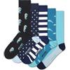 Happy Socks Calzini 5-Pack Everyday Sea Cotone Unisex Nero 41-46