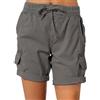 Imuedaen Pantaloncini estivi da donna, casual, corti, con coulisse, in cotone, lino, con tasche