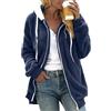 KBOPLEMQ Giacca in pile da donna, oversize, calda, con cappuccio, in pile, con chiusura lampo