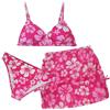 SEAUR 3 Pezzo Costume da Bagno per Bambini Ragazze Top Canotta Cool Slip Bikini Gonna da Bagno Set di Abbigliamento da Spiaggia Piscina per 8-14 Anni