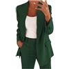 Generico Blazer Donna Elegante Giacca Mezza Stagione Donna Lunga Ancho Tailleur Curvy Suits Mezza Stagione Maniche Lunghe Giacca Estivo Autunnale Blazer Ropa 13#Verde XXL
