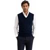 Iacobellis Maglione Uomo Pullover Gilet Misto Lana Merinos Extrafine Made in Italy