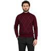 Iacobellis Maglione Uomo Pullover Lupetto con Intarsio a Rombi Misto Lana Merinos Extrafine Made in Italy