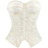 Leaomuny Corsetto Nero Halloween Donna Elegante, Top Bustier Pizzo in Mesh | Top Corsetto Cerniera Laterale Gotico Vintage Steampunk Medievale, Corsetti Pirata,Carnevale,Feste,Matrimonio,Nero,Bianco