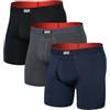 Saxx Underwear Co. Boxer da Uomo Multisport in Rete, Confezione da 3, Turbolenza/Blu Marino/Nero, Medium