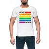 Luxogo Rainbow Flag Love Wins - LGBT Pride Uomo Bianco T-Shirt Maglietta Maniche Corte Men's White T-Shirt