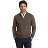 Iacobellis Maglione Uomo Pullover Lupetto Collo con Mezza Zip Misto Lana Merinos Extrafine Made in Italy 5XL Tortora