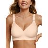 OEAK Reggiseno da donna senza cuciture comodo senza ferretto Supporto completo Bralette Push Up Plus Size Scollo a V Sleeping Tshirt Bras