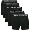 POLO RALPH LAUREN Boxer da uomo, colore nero, confezione da 5 pezzi, taglia M, Nero , M