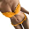 Qiribati Costumi da Bagno da Donna in Due Pezzi Costumi da Bagno Bikini A Fascia Costumi da Bagno per Donna Costume da Bagno Imbottito Floreale (Giallo,S)