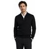 Iacobellis Maglione Uomo Pullover Lupetto Collo con Mezza Zip Misto Lana Merinos Extrafine Made in Italy L Nero