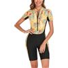 KBOPLEMQ Rashguard UPF 50+, costume da bagno da surf, costume da bagno da surf, costume da bagno da surf, costume da bagno da donna, con chiusura lampo, R nero., S