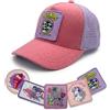 HECKBO Cappellino da Baseball per Bambini, 52-57 cm, con 5 Adesivi in Velcro, Traspirante, Elementi Riflettenti, per Ragazzi e Ragazze dai 4 ai 10 Anni