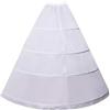 KALUROIL Sottogonna Tulle - Donna 4 Hoop Sottoveste A-Line Piano Lunghezza Sottogonna Crinoline per Wedding Ball Gown Bianco