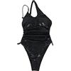 Generico Costume Intero Donna Monospalla Stampa Solido Sexy Costume da Bagno Intero Donna Un Pezzo Pelle Serpente Monospalla