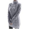 KBOPLEMQ Abito da donna elegante in maglia attillato, tinta unita, a maniche lunghe, mini abito avvolgente, caldo, sexy, per il tempo libero, con collo alto, abito invernale