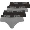 PUMA Slip da uomo, 521030001, confezione da 4, - 691 grigio scuro melange / nero, S