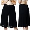 Mewa Pantaloncini Lisci ANASTAZJA, Pantaloncini con Gamba Larga Pantalone, Semi-Cucina per Donna, Sottoveste, Antistatico (48, Nero)