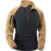 Generisch Maglione militare in pile da uomo con mezza cerniera, felpa tattica per attività all'aria aperta, maglione da combattimento a collo alto, maglione da lavoro termico, da caccia, a maniche