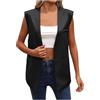 KBOPLEMQ Gilet corto in similpelle da donna, slim fit, senza maniche, in poliuretano, senza maniche, per motociclisti, slim fit, senza maniche, in pelle, tinta unita, leggero, per le mezze stagioni,