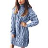 KBOPLEMQ - Abito da donna elegante, in maglia, a maniche lunghe, invernale, a collo alto, aderente, mini, a tunica, in morbido tessuto elasticizzato, abito casual da maglieria, felpa, mini abito, top