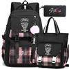 KASENFASHION Stray K1ds Zaino Scuola Ragazzi Stile Kpop con Borsa Tracolla e Astuccio Zaino Grande Laptop 15,6 Pollici Impermeabile Leggero Tempo Libero